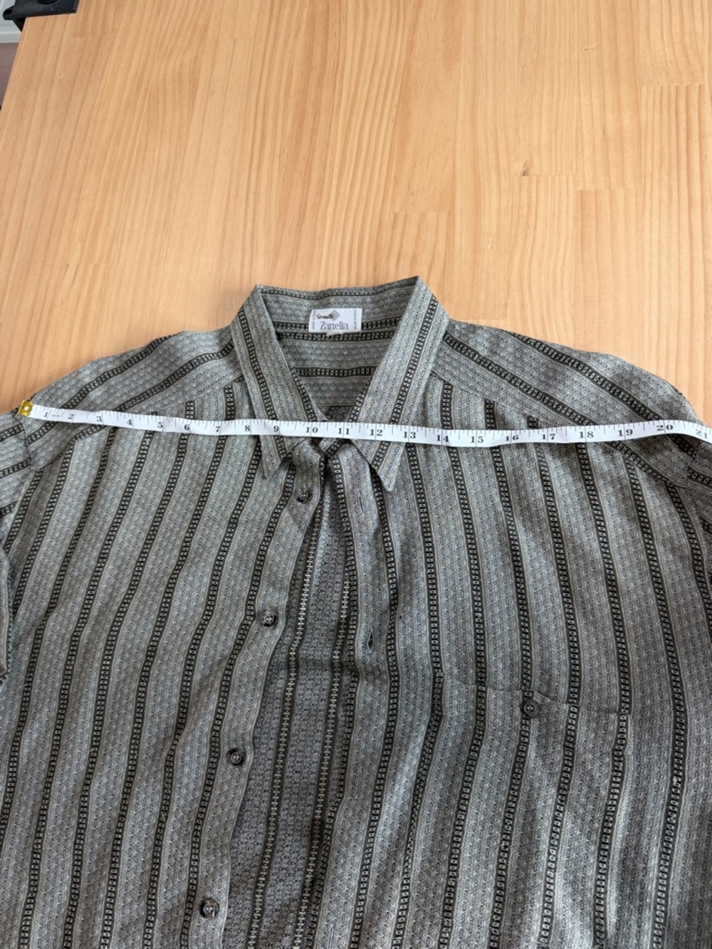 Zanella Gray Vertical Stripe Casual Button-Down Shirt B2 - Picture 7 of 10